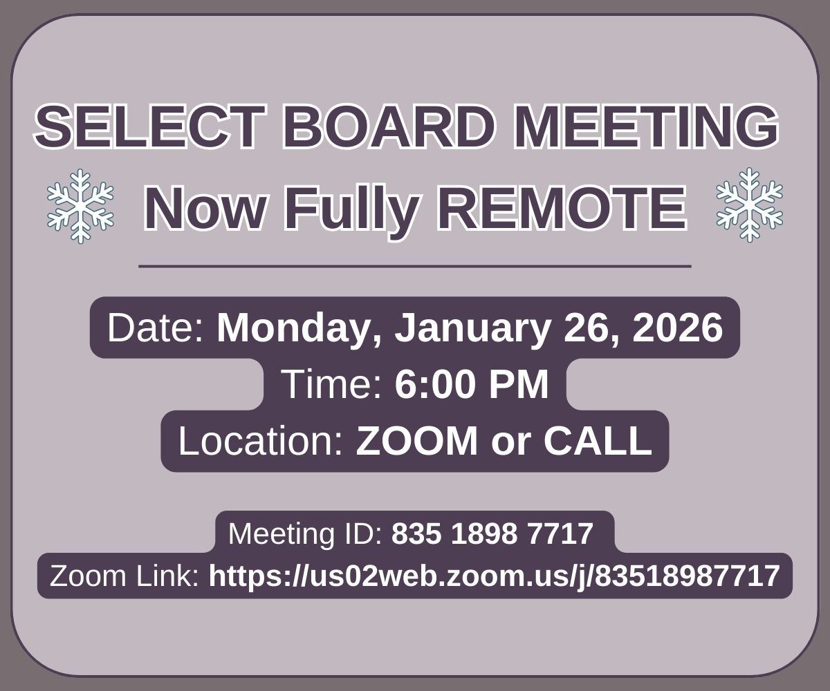 Select Board Meeting Remote Announcement 