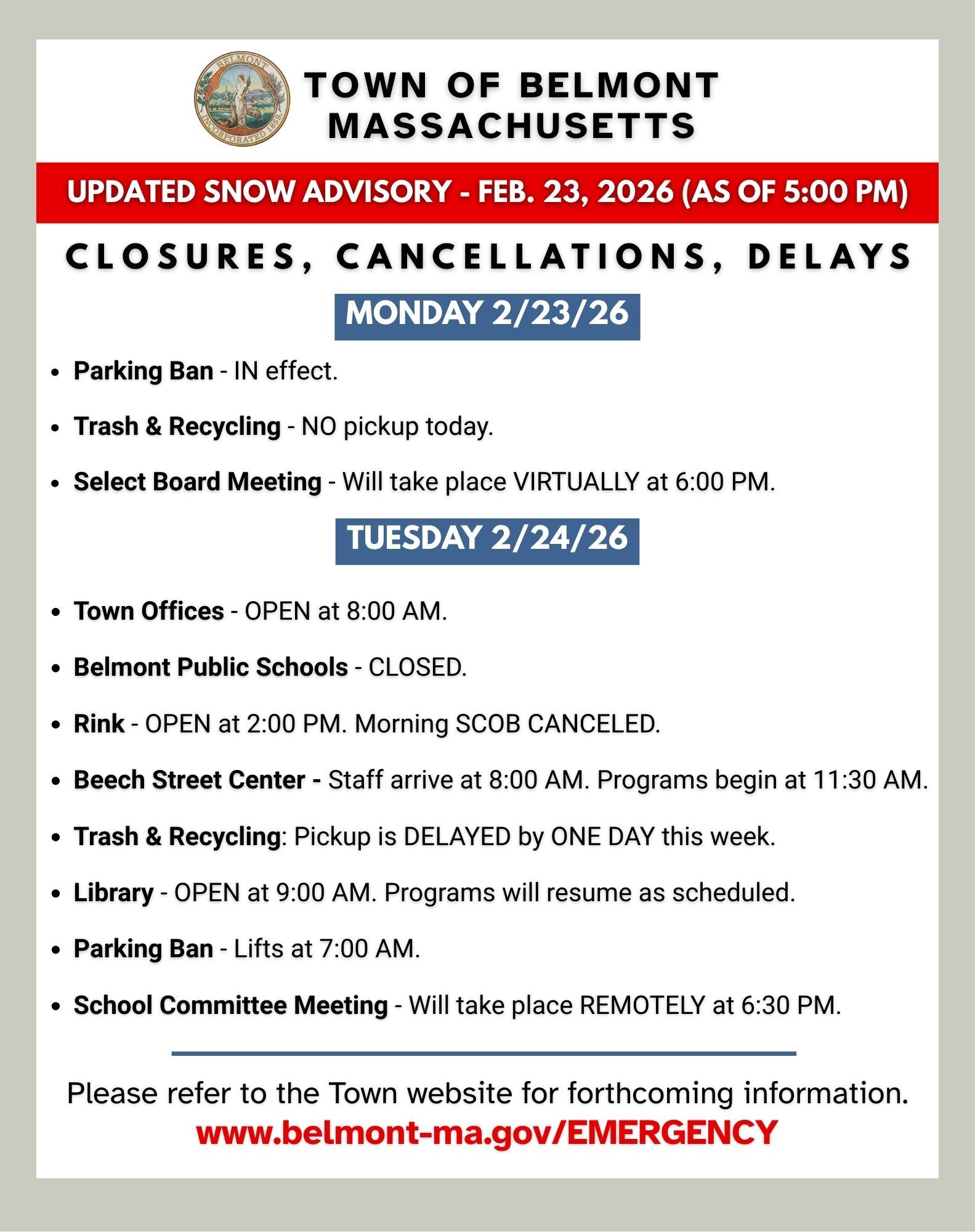 2.23.26 Snow Advisory