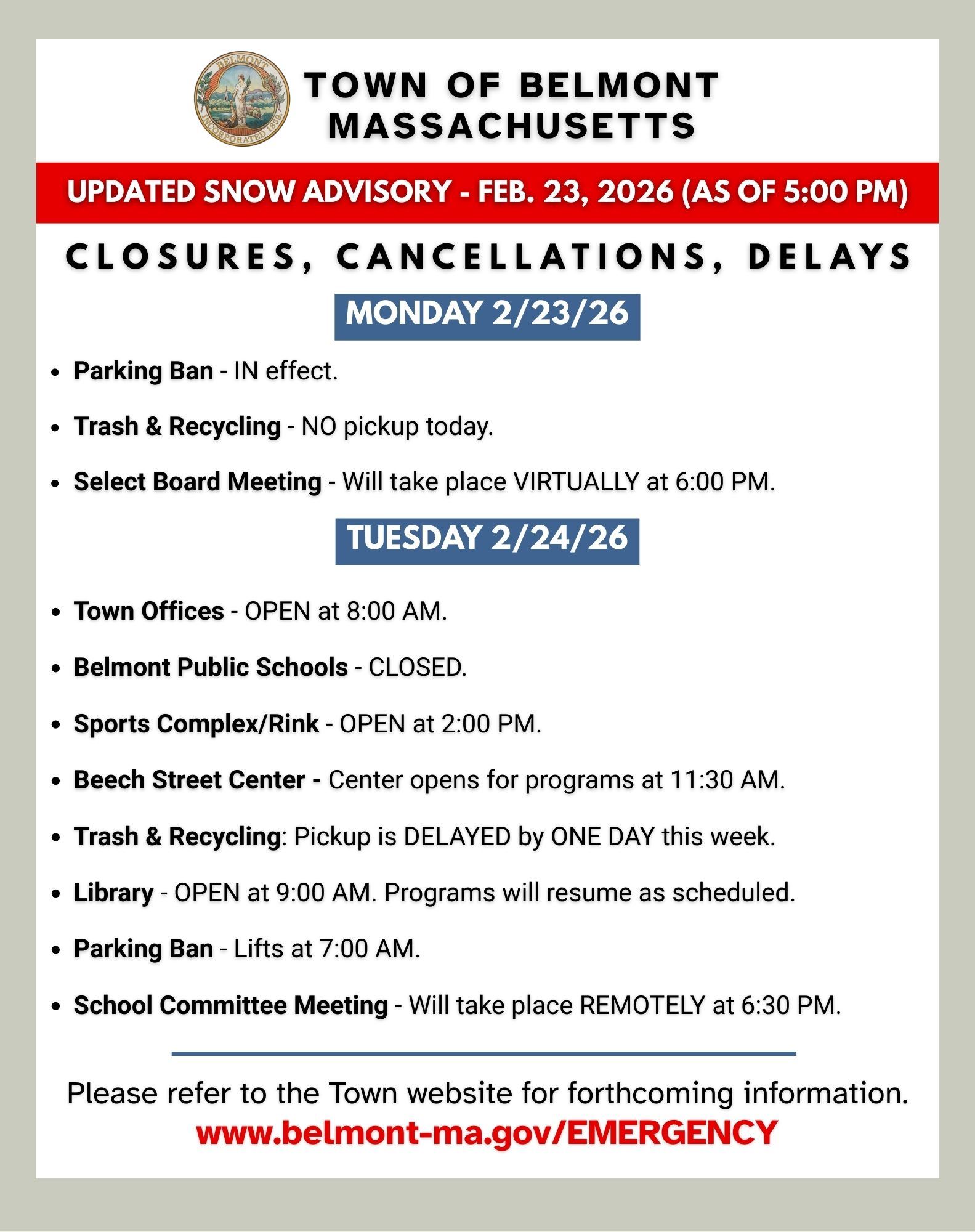 2.23.26 Snow Advisory